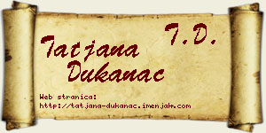Tatjana Dukanac vizit kartica